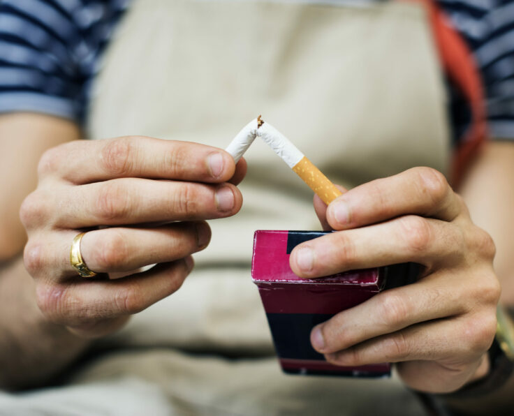 Smoker quitting the cigarette